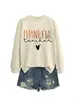 Maestro agradecido Amazon eBay sitio independiente moda europea y americana versátil mujer holgada sudadera de otoño e invierno