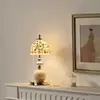 Designer de Abajur Luxo Leve Mármore Falso Espanhol Luminária de Mesa Vento Sala de Estar Quarto Mesinha de Cabeceira Luminária Decorativa Luminária de Mesa Ferro