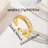 Anillo Abierto de Cobre Perla y Circonita de Lujo Ligero, Moderno y de Gama Alta, Anillo Versátil para el Dedo Índice con Diseño Microincrustado, Venta al por Mayor