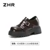 ZHR zapatos de vestir de suela gruesa con tacón oculto y corte profundo para mujer 2026 Otoño Nuevo Estilo Retro Moda Versátiles Mocasines