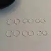 Pendientes de Aro de Plata Pura S925 Silver House, Nuevos con Diseño Retorcido Liso, Joyería Simple para Oreja, No Necesita Quitarse