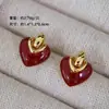 Pendientes Vintage Exquisitos Versátiles de Zirconia Roja con Goteo de Aceite y Perlas, con un Toque de Lujo Ligero y Gama Alta, Pendientes de Aguja de Plata S925 para Mujer