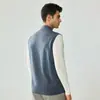 100% lana de cabra pura, nuevo modelo de otoño e invierno, hilo Yangzi de 16 cabos finamente hilado, elegante y sencillo, chaleco cálido con doble cremallera