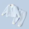 Conjunto de Ropa Interior Térmica Engrosada de Apertura Frontal para Bebés y Niños, Ropa Cálida Acolchada de Algodón para Bebés, Tops de Otoño e Invierno para Niños y Niñas