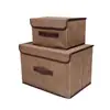 Fábrica de Jiangxi Caja de Almacenamiento de Ropa Plegable de Tela No Tejida Impresa con Tapa Contenedor Plegable Multiusos para Ropa Juego de Dos Piezas Lote