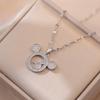 Collar para mujer con diseño de ratón rojo de Internet y circonitas de doble capa, elegante diamante, estilo japonés-coreano, accesorios de nicho, cadena para clavícula.