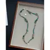 Novo Colar de Corda Trançada Verde Estilo Chinês com Contas Feminino Design de Nicho Corrente de Clavícula Empilhada de Alta Qualidade Corrente Longa para Suéter