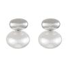 Socialite elegante oval pérola brincos brincos de metal de prata luz de luxo nicho design bola de prata pérola brincos de agulha de prata