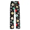 2025 Nuevo Otoño Nochebuena Navidad Pantalones Harem Estampados Digitales 3D para Hombres y Mujeres, Pantalones Casuales con Cordón
