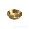 Plato Sazonador para Barbacoa de Acero Inoxidable 304 Plato para Salsa Casero Plato para Salsa Estilo Coreano Comercial Plato Pequeño Redondo Creativo Estilo Coreano