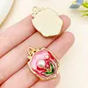 Juego Mixto de 10 Colgantes de Flor de Rosa de Perla Artificial Estilo Esmalte con Goteo de Aceite Accesorios para Collares de Moda Nicho DIY