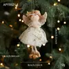 Novo Pingente de Pelúcia de Anjo com Galhos de Rena para Árvore de Natal Boneca Criativa Pingente de Decoração