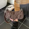 Bolso Cruzado Casual de un Solo Hombro para Mujer, Nuevo Estilo de Nicho 2026, Bolso de Chica Biker Popular, Bolso Cruzado Retro de un Solo Hombro