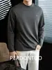 Camiseta de Modal Algodón de Alta Gama Suave como la Nube para Hombre, Cuello Semi Alto, Otoño e Invierno, Estilo de Negocios Maduro, Capa Base, Top Estampado con Caída