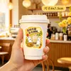 Taza de té de leche creativa para el Festival de Medio Otoño, taza de conejo para bebidas, pegatina, etiqueta adhesiva para taza de café de bebida del Día Nacional