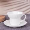 Fábrica de Tangshan atacado xícara de café de cerâmica para chá da tarde europeu branco puro casa criativa e logotipo xícara e pires de porcelana óssea