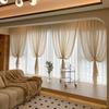 Cortina de gaze de celebridade de luxo francesa de luxo transparente para sala de estar, quarto, cortina de gaze King Kong Yarn, produtos acabados resistentes a arranhões, atacado