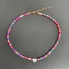 Collar Colgante Corazón de Concha para Comercio Exterior Transfronterizo, Varias Piezas de Arcilla Suave de Colores Mixtos de 4 mm, Collar para Mujer al por Mayor