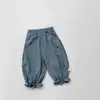 Calça Anti-Mosquito Respirável de Renda para Bebê Menina, Shorts de Algodão Puro Finos de Verão para Crianças, Calças Jogger Estilosas e da Moda para Meninas