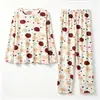 Pijama Suave y Lindo Estilo Japonés de Oso para Mujer, Primavera, Otoño e Invierno, Ligero y Delgado, Conjunto de Ropa de Casa para Chicas Petite, Desechable