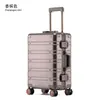 Maleta de Carro de Aleación de Aluminio y Magnesio 24 pulgadas Maleta de Viaje con Protección de Contraseña y Ruedas Universales, Maleta de Metal para Equipaje de Mano 20 pulgadas