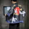 Cardigan T-shirt masculino novo de verão estilo chinês moda jovem estampa da moda capa Hanfu solta