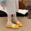 Scarpins de Renda Estilo Balé Retrô Francês para Mulheres 2025 Novo Primavera Versátil Bico Redondo Solado Macio Sapatos Mary Jane