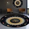Estilo de luxo leve tapete redondo doméstico sala de estar sentar e deitar antiderrapante resistente a manchas tapete de chão quarto fresco tapete de veludo cristal