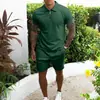 Nuevo Traje Casual de Shorts de Manga Corta para Hombre Popular Europeo y Americano Amazon Delgado para Hombre Verano 2024 Conjunto de Dos Piezas Transfronterizo