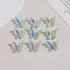 Mariposa Acrílica Aurora 3D Transparente Iridiscente de Agujero Pasante Color AB Adorno para Pulsera DIY Cadena de Teléfono Accesorio para el Cabello