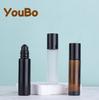 Frasco Roll-On de Vidrio Negro de 10 ml con Tapa de Baquelita, Botella para Aceites Esenciales, Botella para Perfume, Botella para Aceite Labial