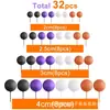 32 Piezas Serie de Colores de Halloween Bola de Espuma Decoración de Pastel Topper para Cupcake Suministros para Fiesta de Cumpleaños de Halloween