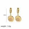 Pendiente de Aro para Oreja con Zirconia de Color de Lujo Ligero Transfronterizo Europeo y Americano Hebilla de Oreja de Amor de Oro de 18k Pendientes de Acero Inoxidable