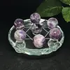 Placa de matriz de siete estrellas de bola de cristal de piedra natural transfronteriza adornos de feng shui logo de mineral de piedra original pulido adornos para el hogar sala de estar porche