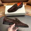 Mocasines de cuero gamuza de alta gama, con pespunte superior STN, cómodos zapatos casuales de caballero de suela plana para exportación