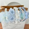 Diadema de mezclilla con orejas de conejo para niñas, lindos accesorios para el cabello, horquilla, tocado de princesa con dientes antideslizantes