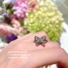 Anillo Princesa Alicia Gema de Flor Rica Oro Chapado Oro 18K Anillo Circón Lazo