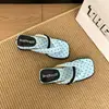 Medias Pantuflas de Espiga de Puntos para Mujer, Nuevo Estilo Verano 2026, Zapatos de Moda Franceses Slip-On que Aumentan la Altura para Mujer