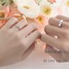 Anillo de pareja amada: un par de anillos de diamantes sencillos de cuatro garras para hombres y mujeres, anillo ajustable de alta gama que combina con todo.