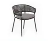 Mesas e Cadeiras de Rattan para Exterior, Arte de Rattan para Varanda, Cadeiras de Jantar de Liga de Alumínio para Quintal e Jardim, Cadeiras à Prova d'Água e de Sol para Pátio Atacado