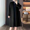 Novo Casaco de Lã Dupla Face com Renda para Outono e Inverno Moda Elegante Lã Moda Elegante Casaco Feminino