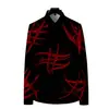 Nueva Camisa con Patrón de Mano Sangrienta Tema Halloween para Hombre Estampado 3D Manga Larga Venta al por Mayor