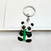 Chaveiro Pingente Criativo Celebridade da Internet Fofo Panda Vermelho de Bambu Presente para Crianças Acessórios para Mochila de Casal Venda por Atacado