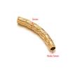 Colgante horizontal en espiral de acero inoxidable dorado de 37 mm de longitud con forma de codo, ideal para hacer pendientes, collares y pulseras, accesorios de joyería al por mayor.