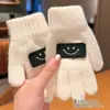 Luvas Infantis com Dedos Separados, Luvas Tricotadas Estilo Coreano para Meninos com Cinco Dedos, Luvas de Inverno Quentes para Alunos do Ensino Fundamental, Bebês Meninos e Meninas, Ciclismo