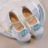 Zapatos de Princesa para Niñas 2026 Nuevos Zapatos Brillantes de Otoño Zapatos de Cristal Azul Zapatos Infantiles Zapatos de Piel para Niñas Zapatos de Anfitrión