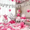 Decoraciones de Feliz Cumpleaños Set de Globos Pared de Fondo Fiesta Niño Niña Corona de Cumpleaños Globos de Papel de Aluminio