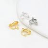 Clip para Oreja Chapado en Cobre Oro Verdadero de 18K Accesorios para Aretes DIY con Clip para Oreja de Resorte Colgante A26