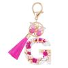 Resina para meninas chaveiro bonito com borla borboleta iniciais chaveiro carteira mochila portátil