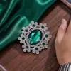 Broche de flor de cristal combinable de estilo vintage para mujer, diseño elegante y sencillo, para abrigo o ropa.